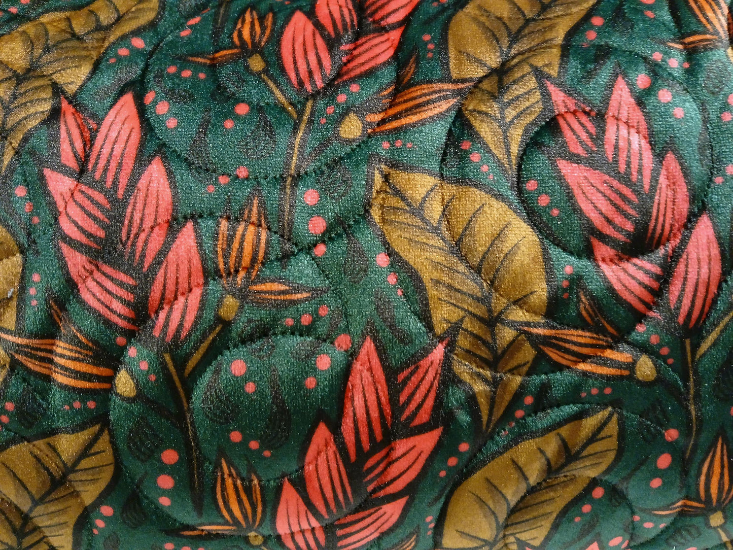 Quilted Velvet Lumbar Pillow Cover - Flowers