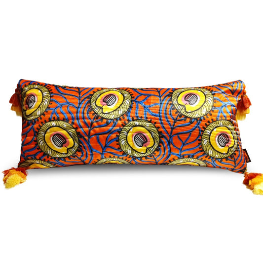 Quilted Velvet Lumbar Pillow Cover - Proteas