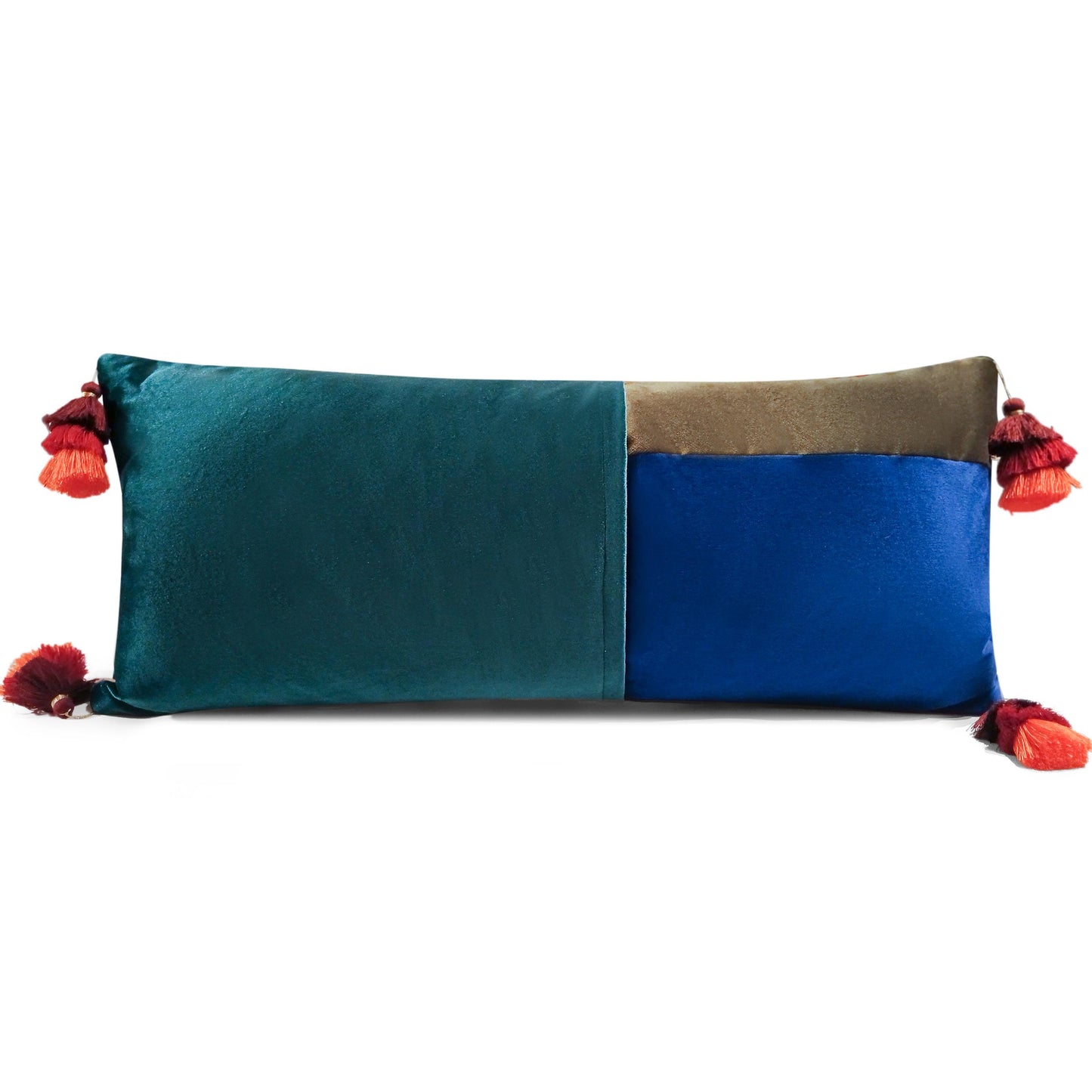 Quilted Velvet Lumbar Pillow Cover - Yellow Birds